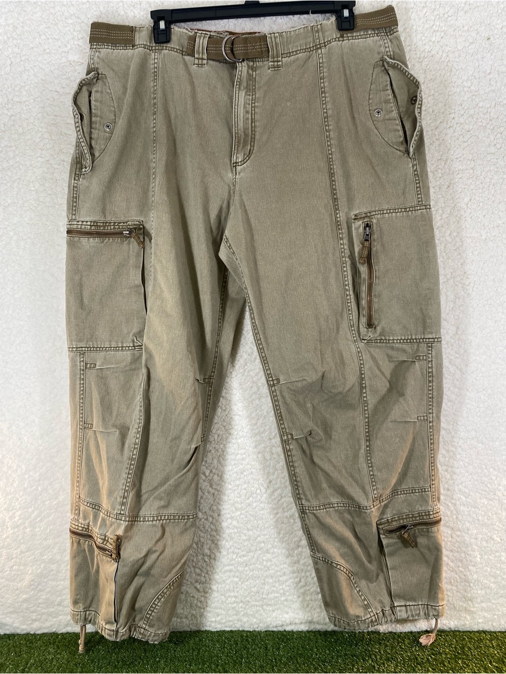 VTG Old Navy Cargo Pants Mens 42x32 Paratrooper Khaki Baggy Skater Y2K Grunge